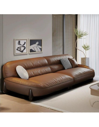 3l retro style leather sofa living room Italian top layer cowhide sofa