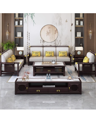 Chinese style modern villa wooden sofa