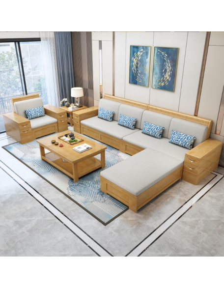 Chinese style solid wood sofa combination